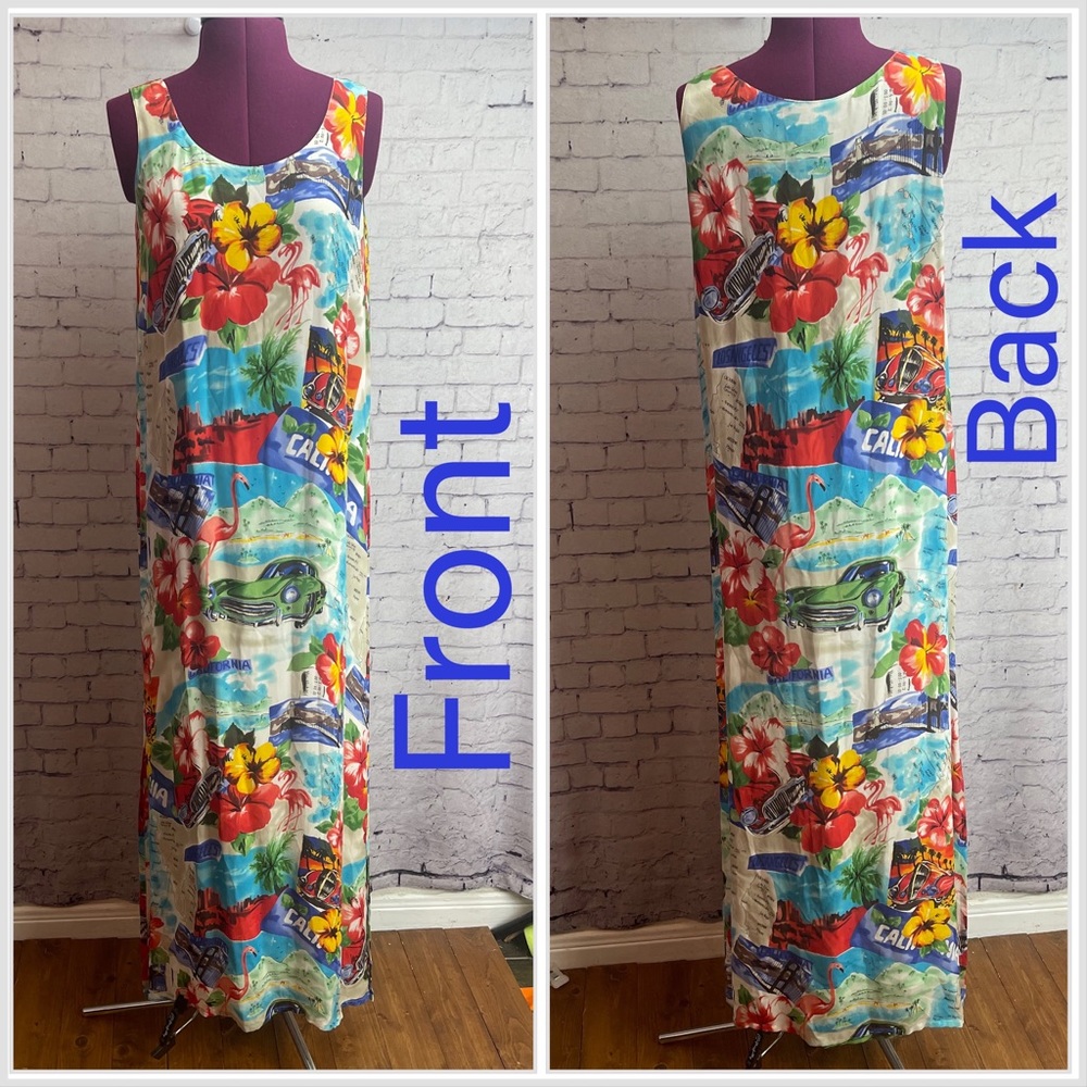 C. A. Sport magic silk California road-trip maxi dress size medium